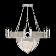 100037-422 Fine Art Lighting Mirage 35.75"W Round Chandelier with Silver Leaf/Nickel/Coco Finish