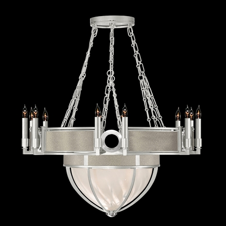 100037-422 Fine Art Lighting Mirage 35.75"W Round Chandelier with Silver Leaf/Nickel/Coco Finish