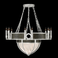 100037-423 Fine Art Lighting Mirage 35.75"W Round Chandelier with Silver Leaf/Nickel/Black Knight Finish