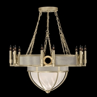 100037-512 Fine Art Lighting Mirage 35.75"W Round Chandelier with Soft Gold Leaf/Brass/Coco Finish