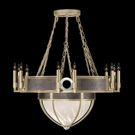 100037-521 Fine Art Lighting Mirage 35.75"W Round Chandelier with Soft Gold Leaf/Nickel/Pebble Finish