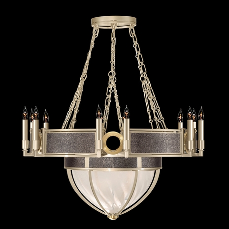 100037-611 Fine Art Lighting Mirage 35.75"W Round Chandelier with Champagne/Brass/Pebble Finish