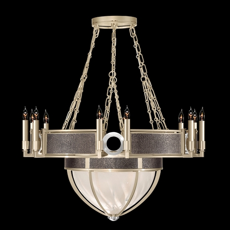 100037-621 Fine Art Lighting Mirage 35.75"W Round Chandelier with Champagne/Nickel/Pebble Finish