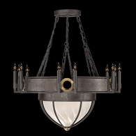 100037-711 Fine Art Lighting Mirage 35.75"W Round Chandelier with Midnight Steel/Brass/Pebble Finish