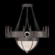 100037-721 Fine Art Lighting Mirage 35.75"W Round Chandelier with Midnight Steel/Nickel/Pebble Finish