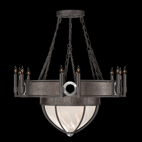 100037-721 Fine Art Lighting Mirage 35.75"W Round Chandelier with Midnight Steel/Nickel/Pebble Finish