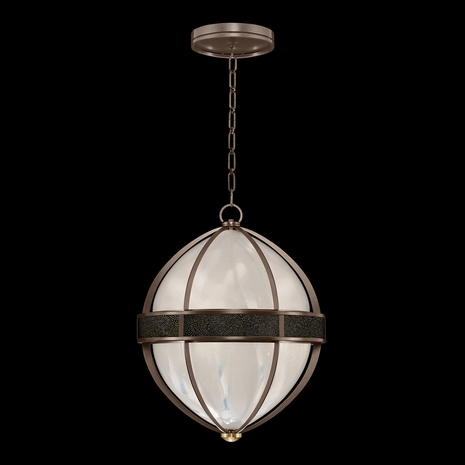 100038-213 Fine Art Lighting Mirage 18.75"W Round Pendant with Bronze/Brass/Black Knight Finish