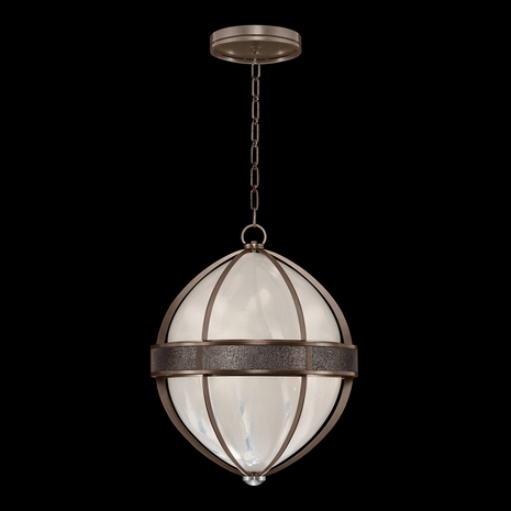 100038-221 Fine Art Lighting Mirage 18.75"W Round Pendant with Bronze/Nickel/Pebble Finish