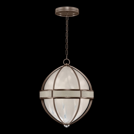 100038-222 Fine Art Lighting Mirage 18.75"W Round Pendant with Bronze/Nickel/Coco Finish