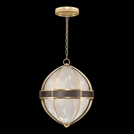 100038-311 Fine Art Lighting Mirage 18.75"W Round Pendant with Gold Leaf/Brass/Pebble Finish
