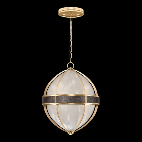 100038-311 Fine Art Lighting Mirage 18.75"W Round Pendant with Gold Leaf/Brass/Pebble Finish
