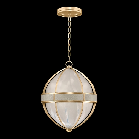 100038-312 Fine Art Lighting Mirage 18.75"W Round Pendant with Gold Leaf/Brass/Coco Finish