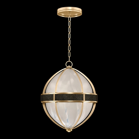 100038-313 Fine Art Lighting Mirage 18.75"W Round Pendant with Gold Leaf/Brass/Black Knight Finish