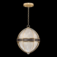 100038-321 Fine Art Lighting Mirage 18.75"W Round Pendant with Gold Leaf/Nickel/Pebble Finish