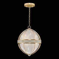 100038-322 Fine Art Lighting Mirage 18.75"W Round Pendant with Gold Leaf/Nickel/Coco Finish