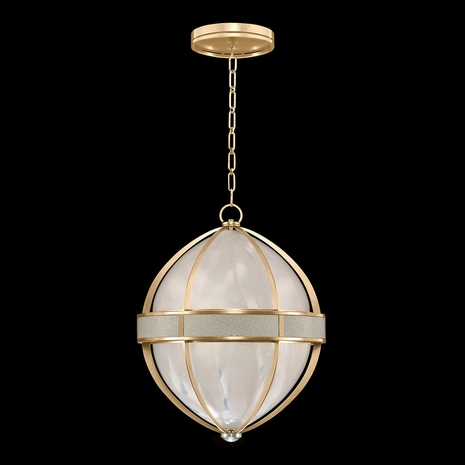 100038-322 Fine Art Lighting Mirage 18.75"W Round Pendant with Gold Leaf/Nickel/Coco Finish