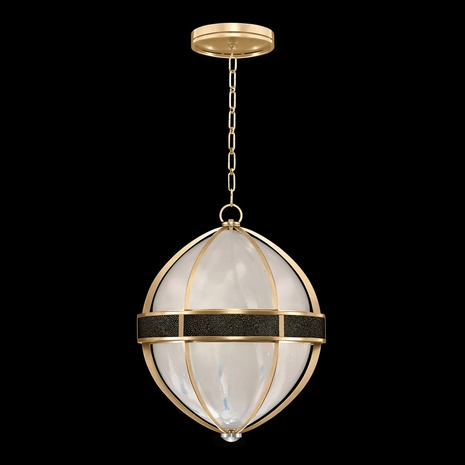 100038-323 Fine Art Lighting Mirage 18.75"W Round Pendant with Gold Leaf/Nickel/Black Knight Finish
