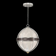 100038-411 Fine Art Lighting Mirage 18.75"W Round Pendant with Silver Leaf/Brass/Pebble Finish