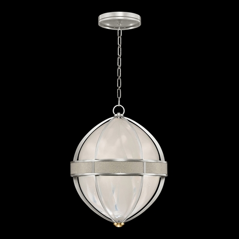 100038-412 Fine Art Lighting Mirage 18.75"W Round Pendant with Silver Leaf/Brass/Coco Finish
