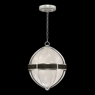100038-423 Fine Art Lighting Mirage 18.75"W Round Pendant with Silver Leaf/Nickel/Black Knight Finish