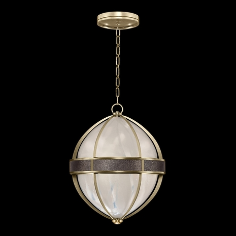 100038-511 Fine Art Lighting Mirage 18.75"W Round Pendant with Soft Gold Leaf/Brass/Pebble Finish
