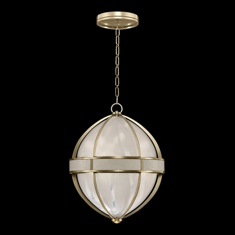 100038-512 Fine Art Lighting Mirage 18.75"W Round Pendant with Soft Gold Leaf/Brass/Coco Finish