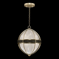 100038-513 Fine Art Lighting Mirage 18.75"W Round Pendant with Soft Gold Leaf/Brass/Black Knight Finish