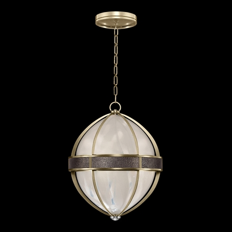 100038-521 Fine Art Lighting Mirage 18.75"W Round Pendant with Soft Gold Leaf/Nickel/Pebble Finish