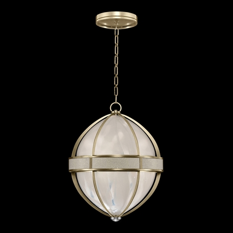 100038-522 Fine Art Lighting Mirage 18.75"W Round Pendant with Soft Gold Leaf/Nickel/Coco Finish
