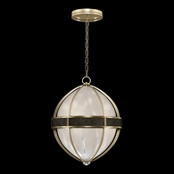 100038-523 Fine Art Lighting Mirage 18.75"W Round Pendant with Soft Gold Leaf/Nickel/Black Knight Finish