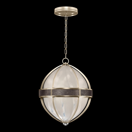 100038-621 Fine Art Lighting Mirage 18.75"W Round Pendant with Champagne/Nickel/Pebble Finish