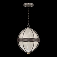 100038-711 Fine Art Lighting Mirage 18.75"W Round Pendant with Midnight Steel/Brass/Pebble Finish