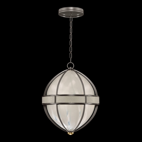 100038-712 Fine Art Lighting Mirage 18.75"W Round Pendant with Midnight Steel/Brass/Coco Finish