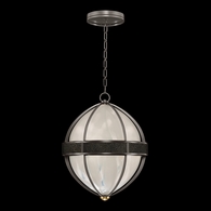 100038-713 Fine Art Lighting Mirage 18.75"W Round Pendant with Midnight Steel/Brass/Black Knight Finish