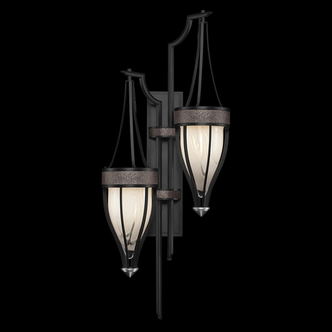 100041-121 Fine Art Lighting Mirage 41.5"H Sconce with Black Iron/Nickel/Pebble Finish