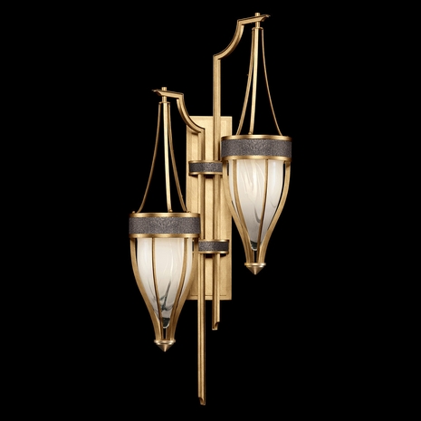 100041-311 Fine Art Lighting Mirage 41.5"H Sconce with Gold Leaf/Brass/Pebble Finish