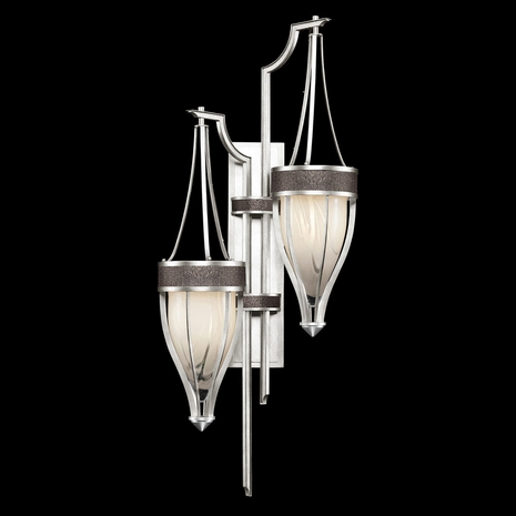 100041-421 Fine Art Lighting Mirage 41.5"H Sconce with Silver Leaf/Nickel/Pebble Finish