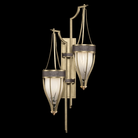 100041-511 Fine Art Lighting Mirage 41.5"H Sconce with Soft Gold Leaf/Brass/Pebble Finish