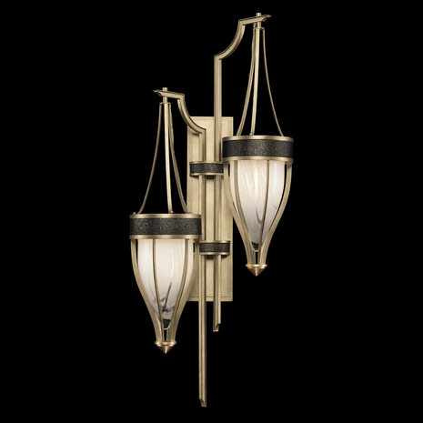 100041-513 Fine Art Lighting Mirage 41.5"H Sconce with Soft Gold Leaf/Brass/Black Knight Finish