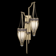 100041-521 Fine Art Lighting Mirage 41.5"H Sconce with Soft Gold Leaf/Nickel/Pebble Finish