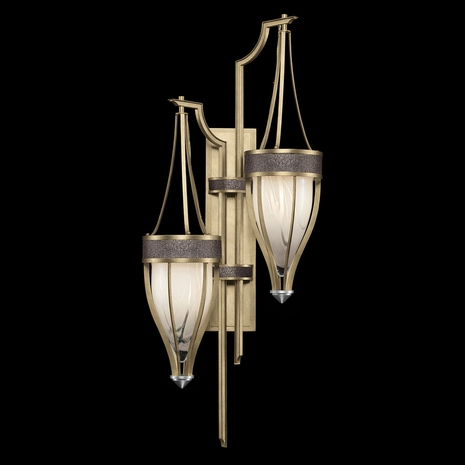 100041-521 Fine Art Lighting Mirage 41.5"H Sconce with Soft Gold Leaf/Nickel/Pebble Finish