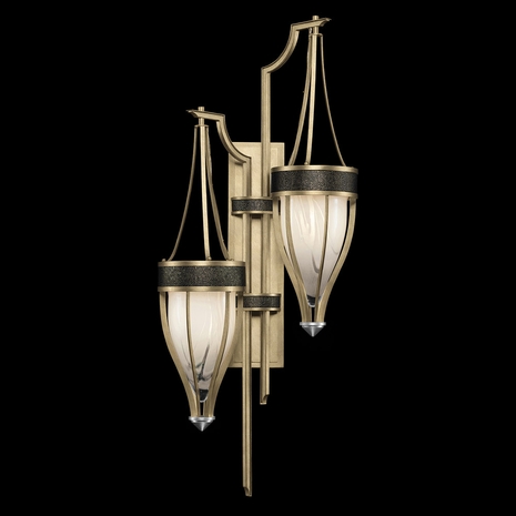 100041-523 Fine Art Lighting Mirage 41.5"H Sconce with Soft Gold Leaf/Nickel/Black Knight Finish