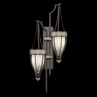 100041-712 Fine Art Lighting Mirage 41.5"H Sconce with Midnight Steel/Brass/Coco Finish