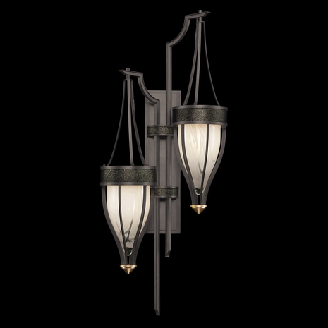 100041-713 Fine Art Lighting Mirage 41.5"H Sconce with Midnight Steel/Brass/Black Knight Finish