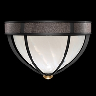 100042-111 Fine Art Lighting Mirage 18.75"W Round Flush Mount with Black Iron/Brass/Pebble Finish