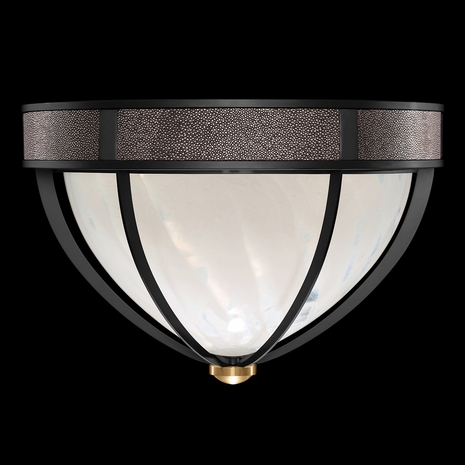 100042-111 Fine Art Lighting Mirage 18.75"W Round Flush Mount with Black Iron/Brass/Pebble Finish