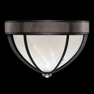 100042-121 Fine Art Lighting Mirage 18.75"W Round Flush Mount with Black Iron/Nickel/Pebble Finish