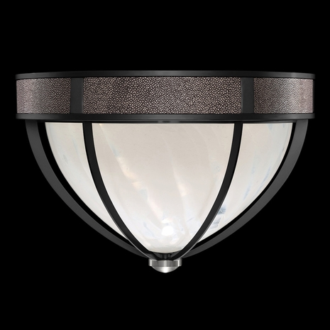 100042-121 Fine Art Lighting Mirage 18.75"W Round Flush Mount with Black Iron/Nickel/Pebble Finish