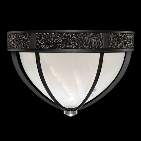 100042-123 Fine Art Lighting Mirage 18.75"W Round Flush Mount with Black Iron/Nickel/Black Knight Finish