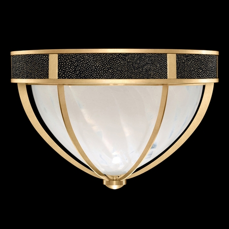 100042-313 Fine Art Lighting Mirage 18.75"W Round Flush Mount with Gold Leaf/Brass/Black Knight Finish